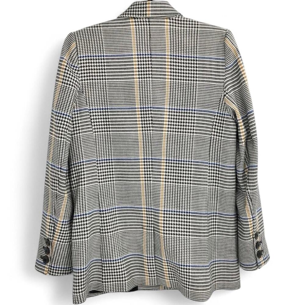 ANINE BING Madeleine Houndstooth Plaid Blazer Black Yellow & Blue M - Picture 8 of 10